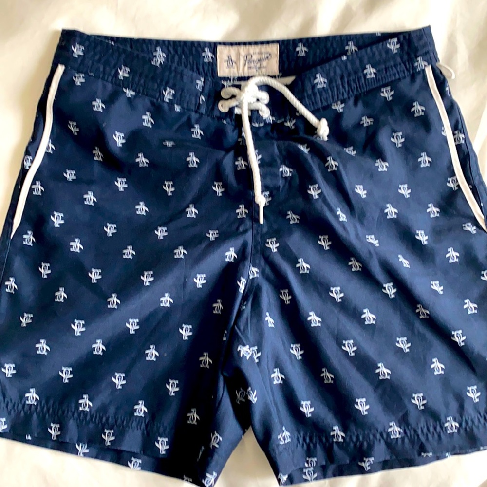 Penguin navy swim trunks